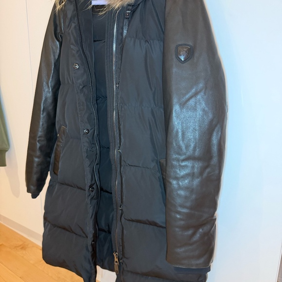 RUDSAK Black XS Women’s Mid-Length Quilted Down Winter Coat Real Fur - Picture 4 of 5